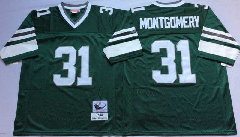 Eagles 31 Wilbert Montgomery Green M&N Throwback Jersey